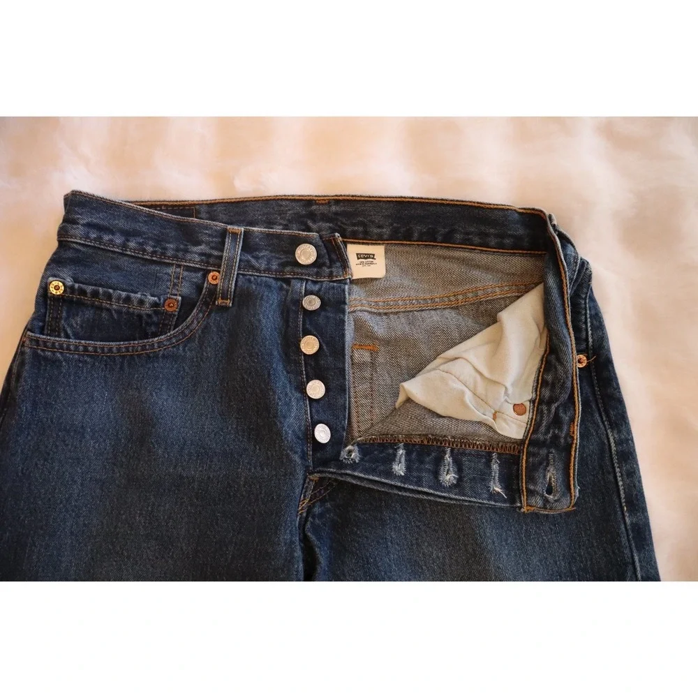 Levis 501 xx Size 31x34 Dark Blue Y2K Button Fly‎ 2003 Vintage Cotton Denim